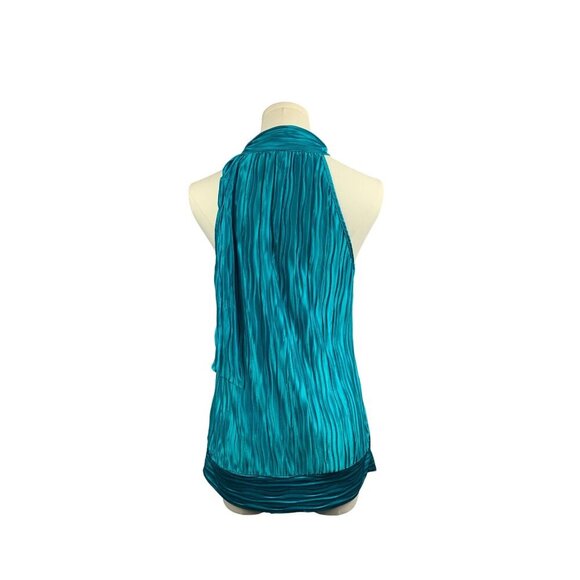 Heart Soul Womens Turquoise Sleeveless Halter Neck Top L Polyester - Picture 6 of 6